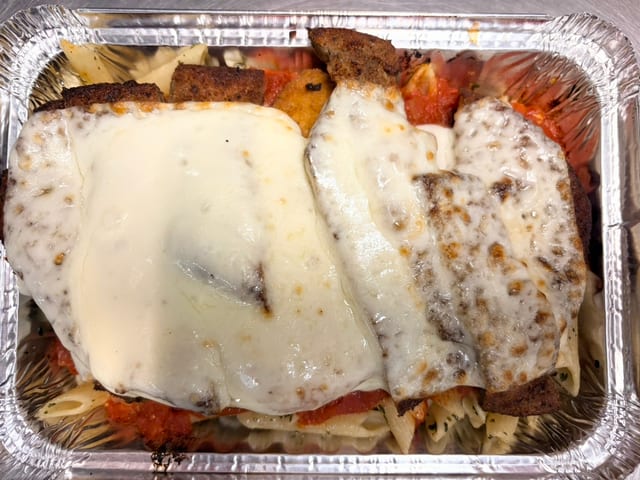 Ziti Chix & Eggplant.
