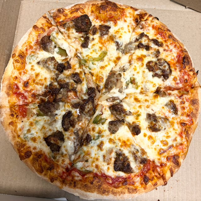 Steak Tip Pizza.