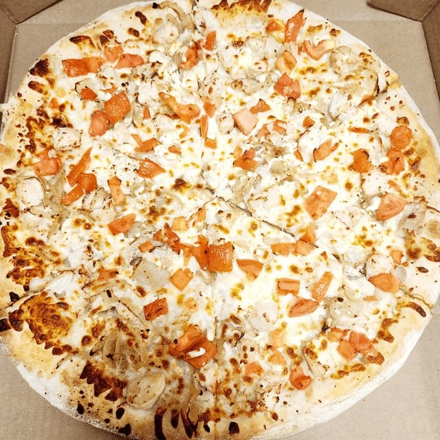 Chicken Kabob Pizza.