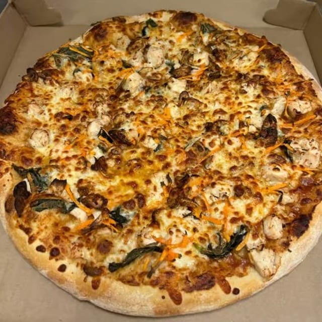 Spicy Thai Basil Chicken Pizza.
